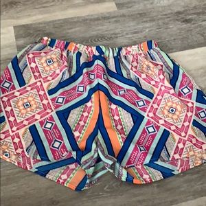 women’s colorful tribal print shorts